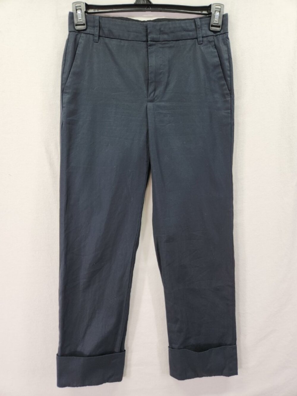 Vince Womens Size 4 29x25 Dark Navy Blue Cuffed Straight Leg Ankle Chino Pants